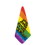 LGBT Rainbow Gadsden Flag Print Hand Towel