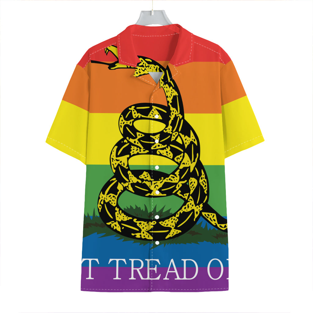 LGBT Rainbow Gadsden Flag Print Hawaiian Shirt