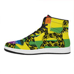 LGBT Rainbow Gadsden Flag Print High Top Leather Sneakers