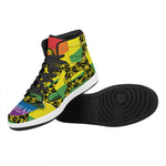 LGBT Rainbow Gadsden Flag Print High Top Leather Sneakers