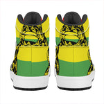 LGBT Rainbow Gadsden Flag Print High Top Leather Sneakers