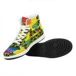 LGBT Rainbow Gadsden Flag Print High Top Leather Sneakers
