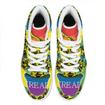 LGBT Rainbow Gadsden Flag Print High Top Leather Sneakers
