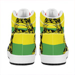 LGBT Rainbow Gadsden Flag Print High Top Leather Sneakers