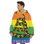 LGBT Rainbow Gadsden Flag Print Hoodie Blanket