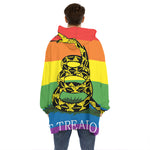 LGBT Rainbow Gadsden Flag Print Hoodie Blanket