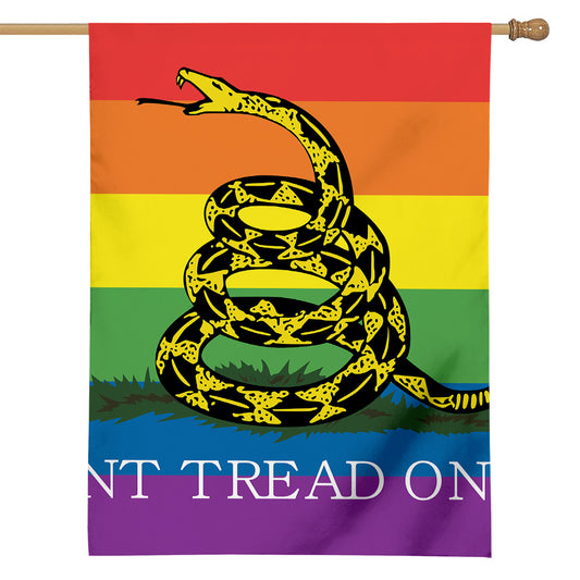 LGBT Rainbow Gadsden Flag Print House Flag