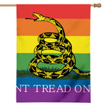 LGBT Rainbow Gadsden Flag Print House Flag