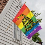LGBT Rainbow Gadsden Flag Print House Flag