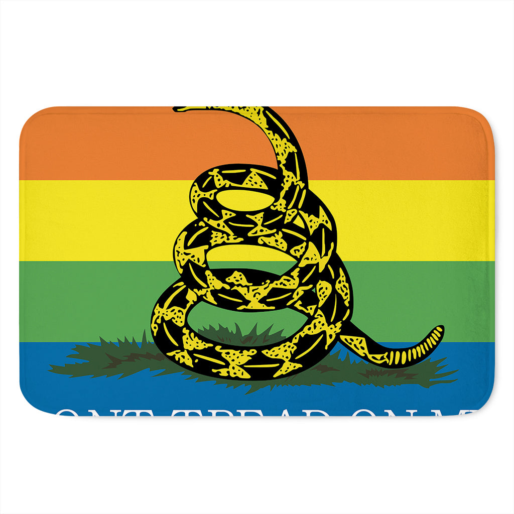 LGBT Rainbow Gadsden Flag Print Indoor Door Mat