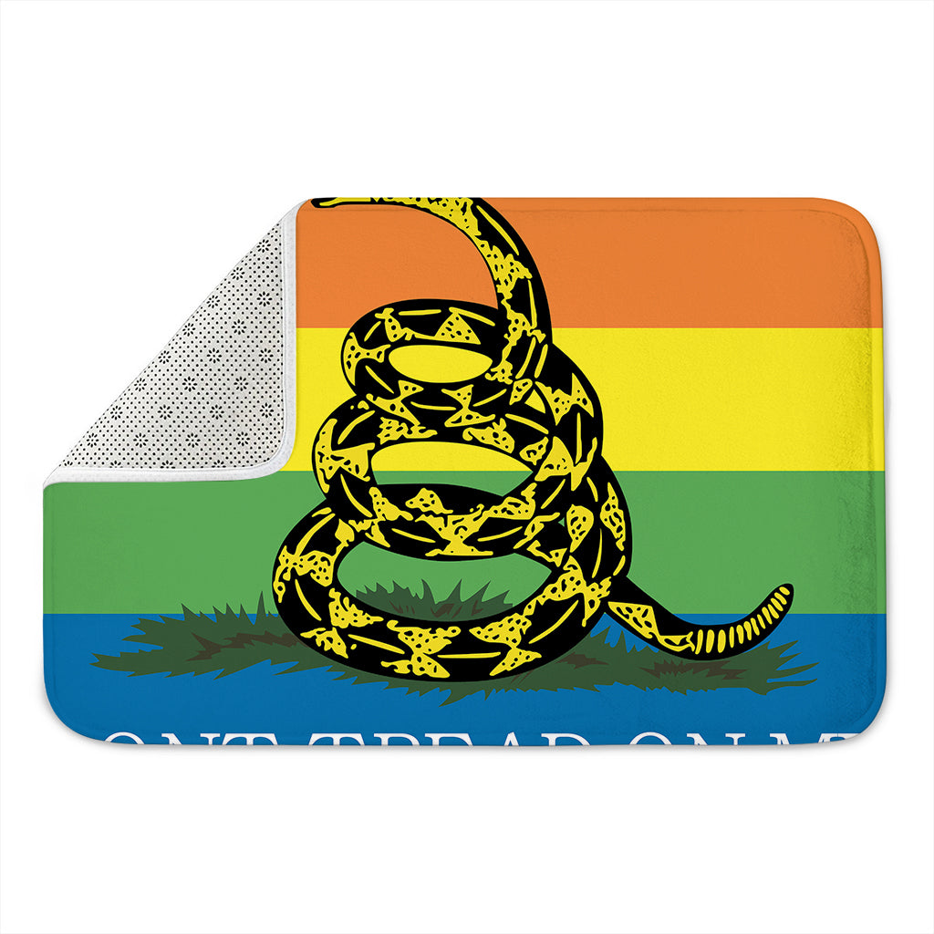LGBT Rainbow Gadsden Flag Print Indoor Door Mat