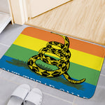 LGBT Rainbow Gadsden Flag Print Indoor Door Mat