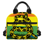 LGBT Rainbow Gadsden Flag Print Insulated Lunch Bag