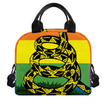 LGBT Rainbow Gadsden Flag Print Insulated Lunch Bag