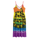 LGBT Rainbow Gadsden Flag Print Jersey Midi Cami Dress
