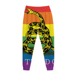 LGBT Rainbow Gadsden Flag Print Jogger Pants
