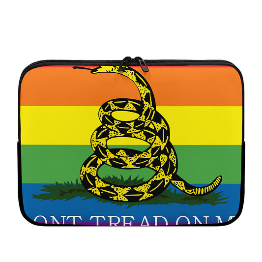 LGBT Rainbow Gadsden Flag Print Laptop Sleeve