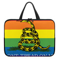 LGBT Rainbow Gadsden Flag Print Laptop Sleeve With Handle