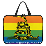 LGBT Rainbow Gadsden Flag Print Laptop Sleeve With Handle