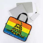 LGBT Rainbow Gadsden Flag Print Laptop Sleeve With Handle