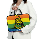 LGBT Rainbow Gadsden Flag Print Laptop Sleeve With Handle