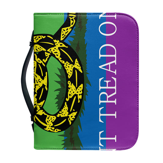 LGBT Rainbow Gadsden Flag Print Leather Bible Cover