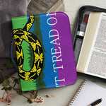LGBT Rainbow Gadsden Flag Print Leather Bible Cover