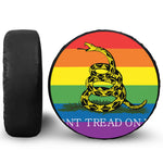 LGBT Rainbow Gadsden Flag Print Leather Spare Tire Cover