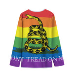 LGBT Rainbow Gadsden Flag Print Long Sleeve Short Coat