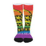 LGBT Rainbow Gadsden Flag Print Long Socks