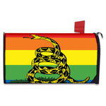 LGBT Rainbow Gadsden Flag Print Mailbox Cover