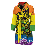 LGBT Rainbow Gadsden Flag Print Men's Bathrobe