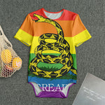 LGBT Rainbow Gadsden Flag Print Men's Bodysuit