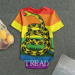 LGBT Rainbow Gadsden Flag Print Men's Bodysuit