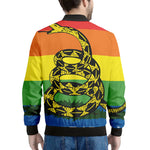 LGBT Rainbow Gadsden Flag Print Men's Bomber Jacket