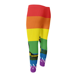 LGBT Rainbow Gadsden Flag Print Men's Compression Pants