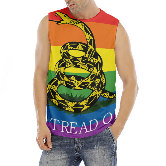 LGBT Rainbow Gadsden Flag Print Men's Fitness Tank Top