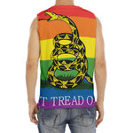 LGBT Rainbow Gadsden Flag Print Men's Fitness Tank Top