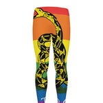 LGBT Rainbow Gadsden Flag Print Men's leggings