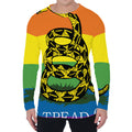LGBT Rainbow Gadsden Flag Print Men's Long Sleeve T-Shirt