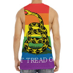 LGBT Rainbow Gadsden Flag Print Men's Muscle Tank Top