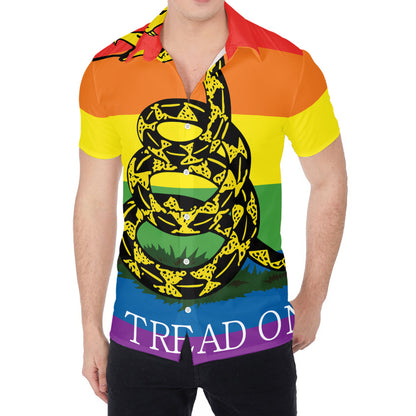 LGBT Rainbow Gadsden Flag Print Men's Shirt
