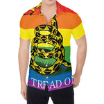 LGBT Rainbow Gadsden Flag Print Men's Shirt