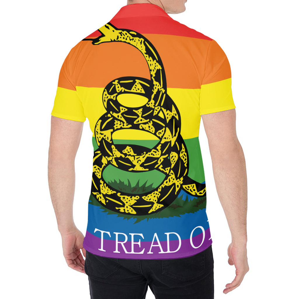 LGBT Rainbow Gadsden Flag Print Men's Shirt