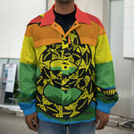 LGBT Rainbow Gadsden Flag Print Men's Shirt Jacket