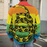 LGBT Rainbow Gadsden Flag Print Men's Shirt Jacket
