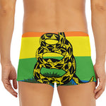 LGBT Rainbow Gadsden Flag Print Men's Short Boxer Briefs