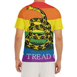 LGBT Rainbow Gadsden Flag Print Men's Short Sleeve Rash Guard