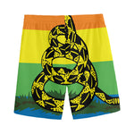 LGBT Rainbow Gadsden Flag Print Men's Sports Shorts
