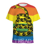 LGBT Rainbow Gadsden Flag Print Men's Sports T-Shirt